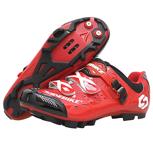 

SIDEBIKE Adults' Mountain Bike Shoes Nylon Breathable Anti-Slip Cushioning Cycling Red / black Men's Cycling Shoes / Synthetic Microfiber PU / Hook and Loop