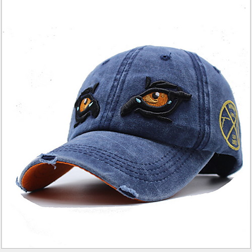 

Men's Basic Cotton Baseball Cap-Floral Print Black White Blue