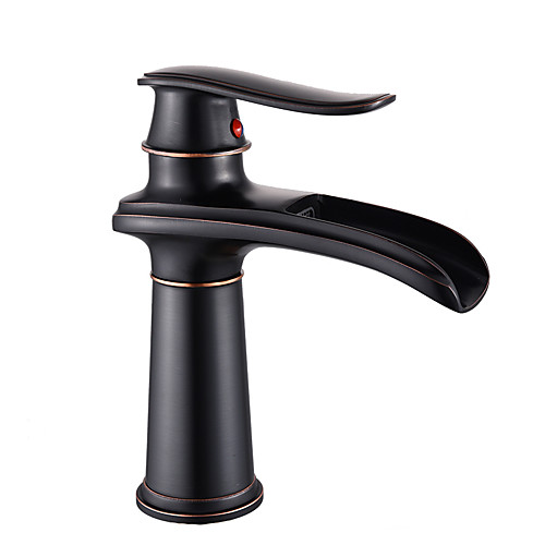 

Bathroom Sink Faucet - Widespread Electroplated / Black Centerset Single Handle One HoleBath Taps