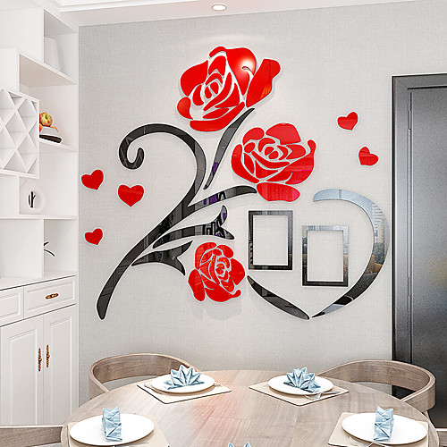 

Floral / Botanical Wall Stickers 3D Wall Stickers Decorative Wall Stickers, Acrylic Home Decoration Wall Decal Wall Decoration 1pc / Re-Positionable