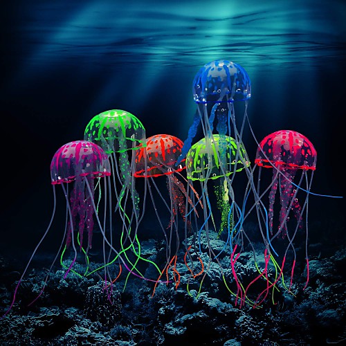 

Fish Tank Aquarium Decoration Fish Jellyfish Purple Silicone 1pc 515 cm