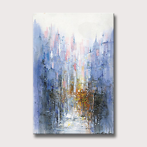 

Oil Painting Hand Painted - Abstract Landscape Modern Rolled Canvas