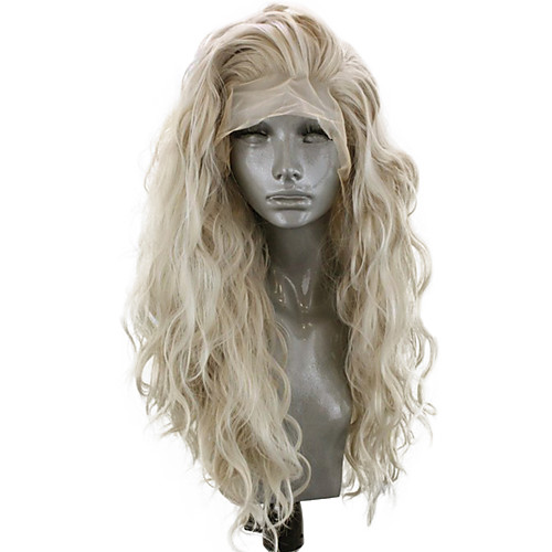 

Synthetic Lace Front Wig Wavy Side Part Lace Front Wig Blonde Long Light golden Synthetic Hair 18-26 inch Women's Adjustable Heat Resistant Party Blonde