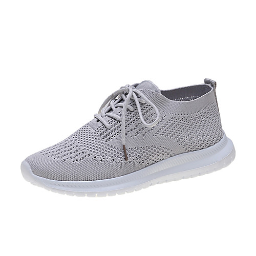 

Women's Athletic Shoes Flat Heel Round Toe Tissage Volant Sporty Cycling Shoes / Walking Shoes Spring & Fall / Summer Black / White / Gray
