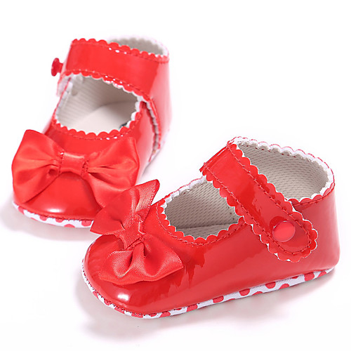 

Girls' First Walkers / Children's Day PU Flats Infants(0-9m) / Toddler(9m-4ys) White / Black / Red Spring / Summer