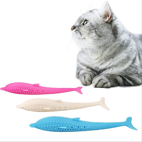 

Chew Toy Catnip Teeth Cleaning Toy Toothbrushes Cat Pet Toy 1pc Fish Silica Gel Gift