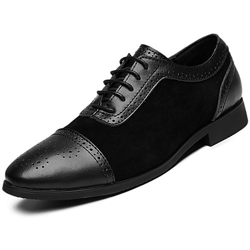 

Men's Comfort Shoes Fall & Winter Business / Casual Office & Career Oxfords Faux Leather Breathable Non-slipping Wear Proof Black / Yellow / Blue Color Block