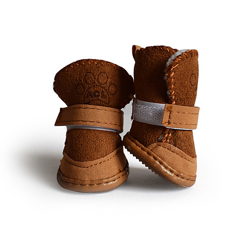 

Dogs Boots / Shoes Portable Distinguished Ethnic Style Solid Colored Textured For Pets Velvet Flocked Goose Down ABS Resin Brown
