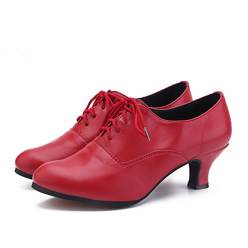 

Women's Jazz Shoes Heel Cuban Heel Black Red Pink