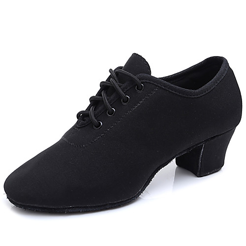 

Women's Jazz Shoes Canvas Heel Thick Heel Dance Shoes Black