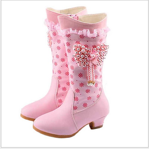 

Girls' Comfort Microfiber Boots Little Kids(4-7ys) Beading Purple / Pink Winter / Mid-Calf Boots