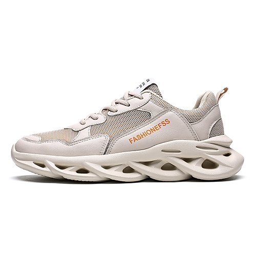 

Men's Fall / Spring & Summer Sporty / Casual Daily Outdoor Trainers / Athletic Shoes Running Shoes / Walking Shoes Mesh Breathable Non-slipping Shock Absorbing White / Black / Beige Color Block