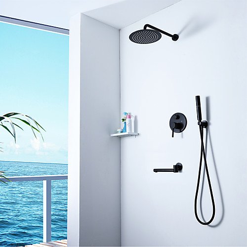

Shower Faucet Set - Rainfall Contemporary N / A Wall Mounted Ceramic Valve Bath Shower Mixer Taps / Brass