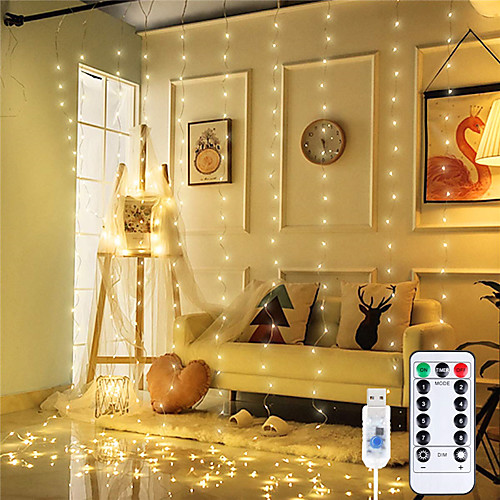 

33 m Light Sets String Lights 300 LEDs SMD 0603 1 13Keys Remote Controller 1 set Warm White White Multi Color Waterproof USB Decorative 5 V