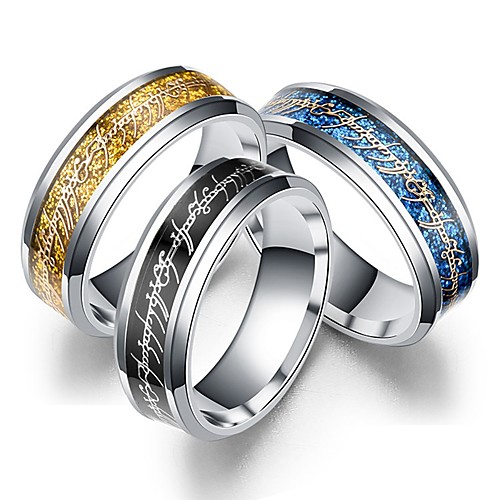 

Men's Women's Band Ring Ring Tail Ring 1pc Gold Black Blue Titanium Steel Circular Vintage Basic Fashion Daily Jewelry