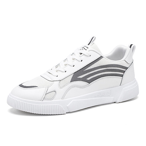 

Men's Summer / Fall Sporty / Casual Daily Outdoor Sneakers Faux Leather / Tissage Volant Breathable Wear Proof White / Black / Beige