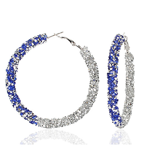 

Women's Gold Blue Green Hoop Earrings Earrings Geometrical Donuts Korean Sweet Fashion Cute Colorful Imitation Diamond Earrings Jewelry Green / Blue / Gray For Party Daily Street Holiday Festival 1