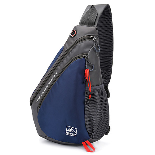 

Unisex Zipper Polyester Sling Shoulder Bag Solid Color Black / Blue / Red