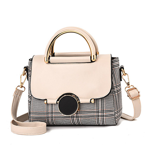 

Women's PU(Polyurethane) Top Handle Bag Striped Black / White / Red