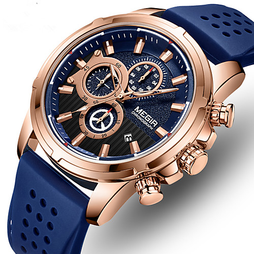 

Megir men's multi-function watch with large dial silicone sports men's watch 2101