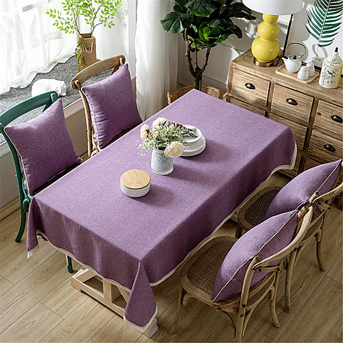 

Casual polyester fibre Square Table Cloth Solid Colored Water Resistant Table Decorations