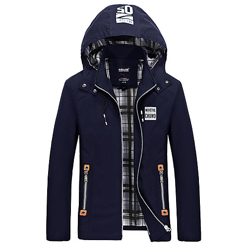 

Men's Hiking Jacket Hiking Windbreaker Winter Outdoor Solid Color Thermal Warm Windproof Breathable Multi-Pockets Jacket Top Cotton Hunting Fishing Climbing Black Army Green Khaki Royal Blue