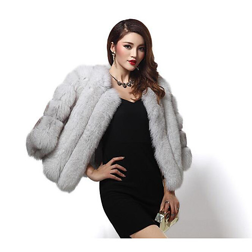 

Long Sleeve Coats / Jackets Faux Fur Party / Evening Women's Wrap With Solid