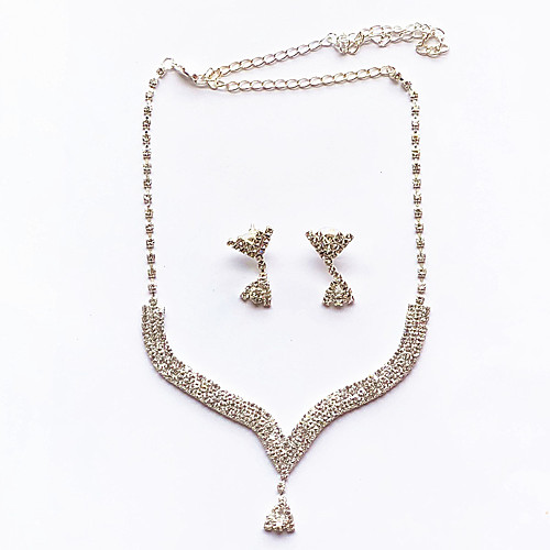 

Women's Jewelry Set Bridal Jewelry Sets Geometrical Precious Fashion Silver Plated Earrings Jewelry Silver For Christmas Wedding Halloween Party Evening Gift 1 set