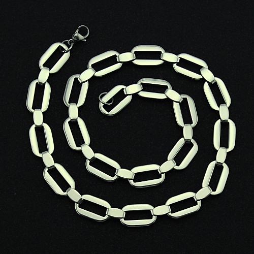 

Men's Chain Necklace Necklace Classic Lucky Vintage Punk Trendy Korean Titanium Steel Silver 55 cm Necklace Jewelry 1pc For Daily