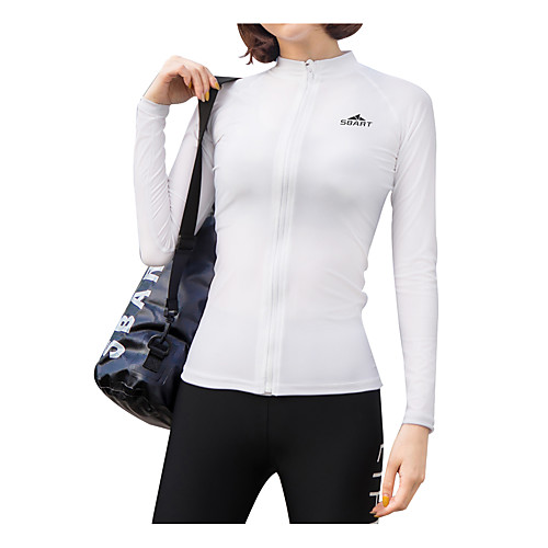 

SBART Women's Diving Rash Guard Swim Shirt Breathable Quick Dry Long Sleeve Front Zip - Swimming Surfing Snorkeling Solid Colored Autumn / Fall Spring Summer / Micro-elastic