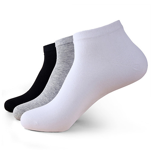 

3 Pairs Men's Socks Standard Solid Colored Sports Simple Style Polyester / Cotton EU36-EU46