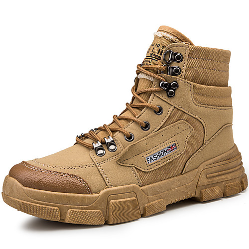 

Men's Spring / Fall Casual Daily Outdoor Boots Canvas Breathable Non-slipping Wear Proof Booties / Ankle Boots White / Brown / Beige