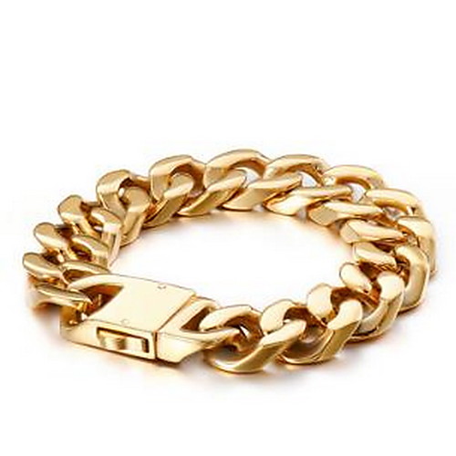 

Men's Women's Chain Bracelet Box Chain Luxury Classic Dubai Hip Hop Gold Plated Bracelet Jewelry Gold For Wedding Daily