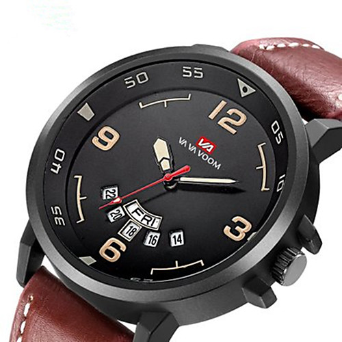 

Men's Dress Watch Quartz Sporty Leather Black / Brown / Green 30 m Water Resistant / Waterproof Calendar / date / day New Design Analog - Digital Outdoor - Brown Green White Two Years Battery Life