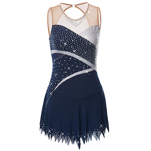 

Figure Skating Dress Women's Girls' Ice Skating Dress Black Patchwork Spandex High Elasticity Competition Skating Wear Classic Sleeveless Figure Skating / Kids