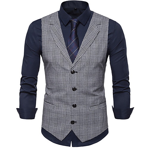 

Polyester Wedding Party / Valentine's Day Vests Plaid Checkered