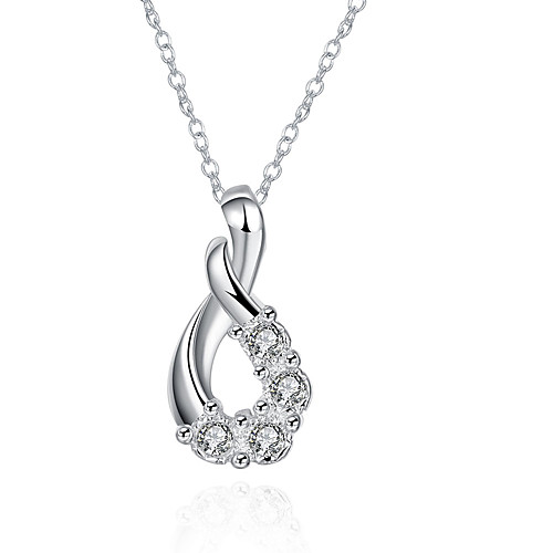 

Women's Cubic Zirconia Pendant Necklace Geometrical Star Fashion Silver Plated Silver 455 cm Necklace Jewelry 1pc For Daily Work