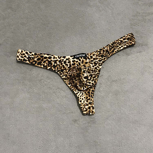 

Men's Print G-string Underwear Low Waist Yellow M L XL