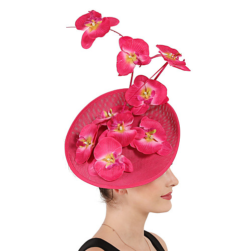

Linen / Cotton Blend Fascinators / Flowers / Headdress with Floral 1 Special Occasion / Kentucky Derby / Horse Race Headpiece