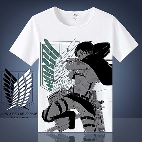 

Inspired by Attack on Titan Eren Jager Cosplay levi ackerman Anime Cosplay Costumes Japanese Cosplay T-shirt T-shirt For Men's Women's