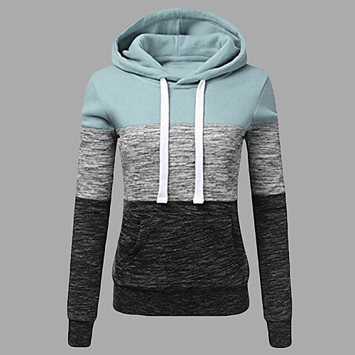 

Women's Pullover Hoodie Sweatshirt Color Block Daily Sports Basic Casual Hoodies Sweatshirts Blushing Pink Wine Light Blue