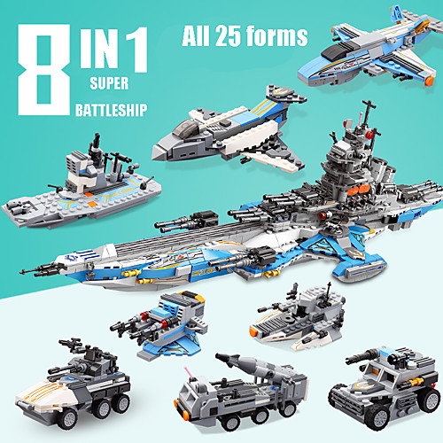 

Building Blocks Military Blocks Vehicle Playset Educational Toy Construction Set Toys 1 pcs Warship compatible ABSPC Legoing Simulation Wheel Excavator Fighter All Toy Gift / Kids