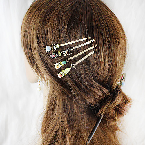 

Women's Hair Jewelry For School Festival Gold Plated Golden 4