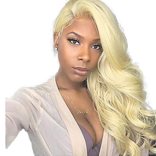 

Synthetic Lace Front Wig Wavy Middle Part Lace Front Wig Long Bleach Blonde#613 Synthetic Hair 18-26 inch Women's Adjustable Heat Resistant Party Blonde