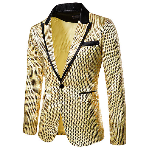 

Black / Blue / Purple Solid Colored Regular Fit Polyester Men's Suit - Notch lapel collar