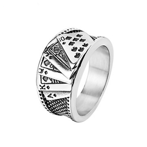 

Men's Ring 1pc Silver Titanium Steel Circular Vintage Basic Fashion Daily Jewelry
