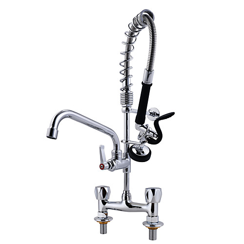 

Bar Appliance Deck Mount Double Holes Pull Out Spray Valve Kitchen Sink Tap Mini Pre-rinse