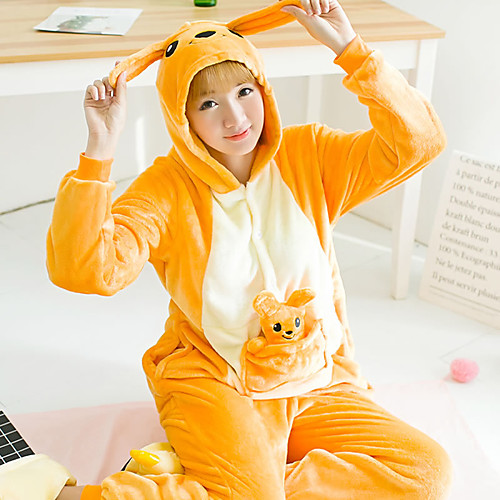 

Adults' Kigurumi Pajamas Kangaroo Onesie Pajamas Flannelette Yellow Cosplay For Men and Women Animal Sleepwear Cartoon Festival / Holiday Costumes