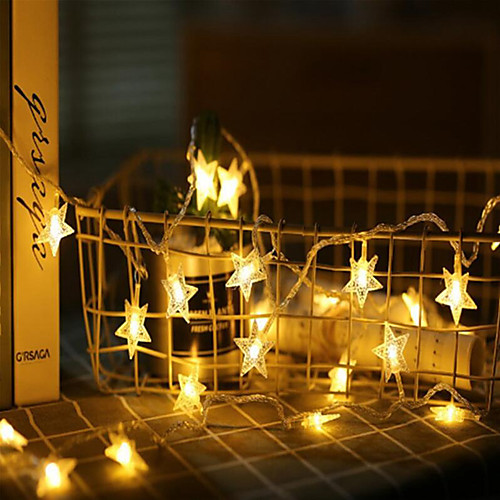 

6M 40 LEDs Star Fairy Garland String Lights Novelty For New Year Christmas Wedding Home Indoor Decoration Battery Powered