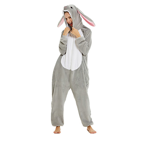 

Teenager Adults' Camouflage Kigurumi Pajamas Nightwear Rabbit Bunny Onesie Pajamas Flannelette Purple / Pink / WhiteGray Cosplay For Men and Women Animal Sleepwear Cartoon Festival / Holiday Costumes